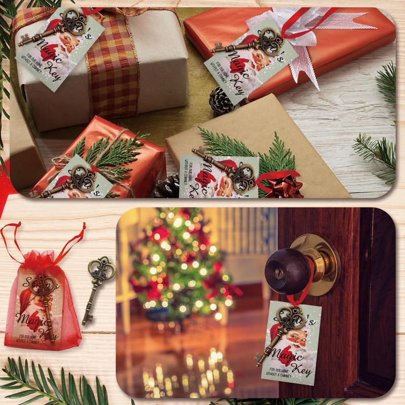 Santa Key for No Chimney Houses, 10 Sets Santa's Magic