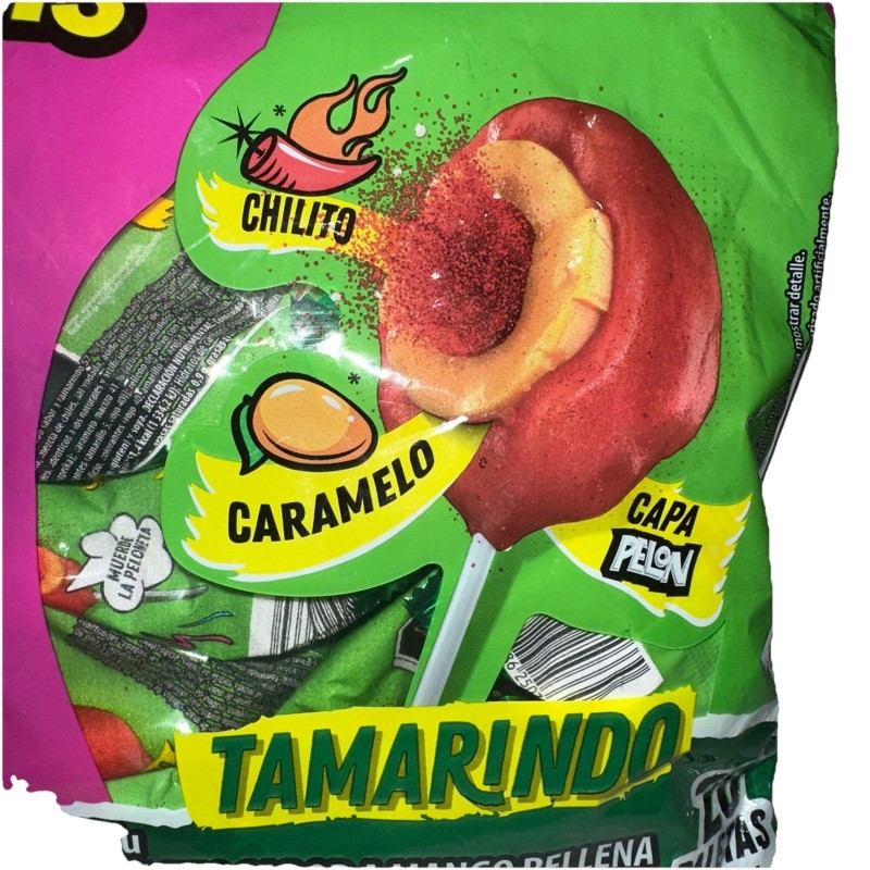Vero Paletas Pelon Peloneta Tamarindo/ Tamarind Spicy Lollipops 20pzs 420g/14.81oz