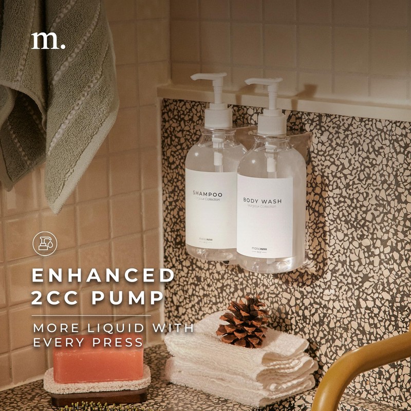 MAISONOVO Shampoo Dispenser Drill Free Shower Soap Dispenser Wall Mount