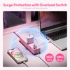 Pink Power Strip, NTONPOWER Surge Protector Power Strip, Cute Pink