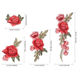 Pangda 8 Pcs Embroidered Patch Flower Iron on Patch Applique Patch Rose Sew on Patch for Clothing Jean Bag Jacket Hat Art Craft
