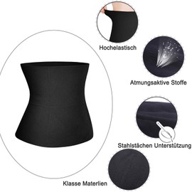 Gotoly Women's Underbust Corset Tummy Control Waist Trainer Elastic Postpartum Belt Postpartum Support Waist Cincher Belly Waist Body Shaper, black