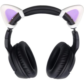 sciuU Decorative Cute Pink Cat Ears for Headphones, Decoration compatible with Headset HypreX Cloud/II/Flight, Lovely Kitty Adjustable Attachment Straps for Vedio Live Gaming Headsets