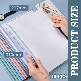 JUGUTA Pack of 10 A4 Sliding Bar Binder, A4 Transparent Document Folder, A4 Spine Bars, Report Covers Folder with U Sliding Bar for Classification School Office Documents, Can Hold 50 Sheets