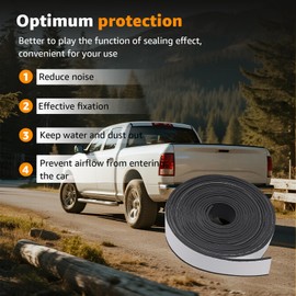 Lusperi Truck Cap Seal Rubber 25FT, for Truck Cap 200 lbs or Less Seal Kit,Camper Shell(2" W x 0.2" H x 25' L)