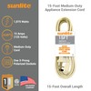Sunlite 04165-SU EX15/AP Medium Duty 15-Foot Appliance Extension Cord, Three