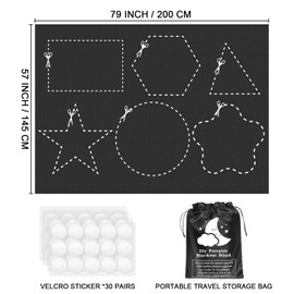 Blackout Curtains, 79" x 57" - Portable Window Curtain Shade 100% Black Out Room Darkening Light Blocking Drapes for Bedroom Living Room - Black