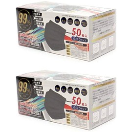 Alpha Disposable Masks Colored Non-Woven Masks Regular Size 50 Pieces (2 Boxes, Gray)