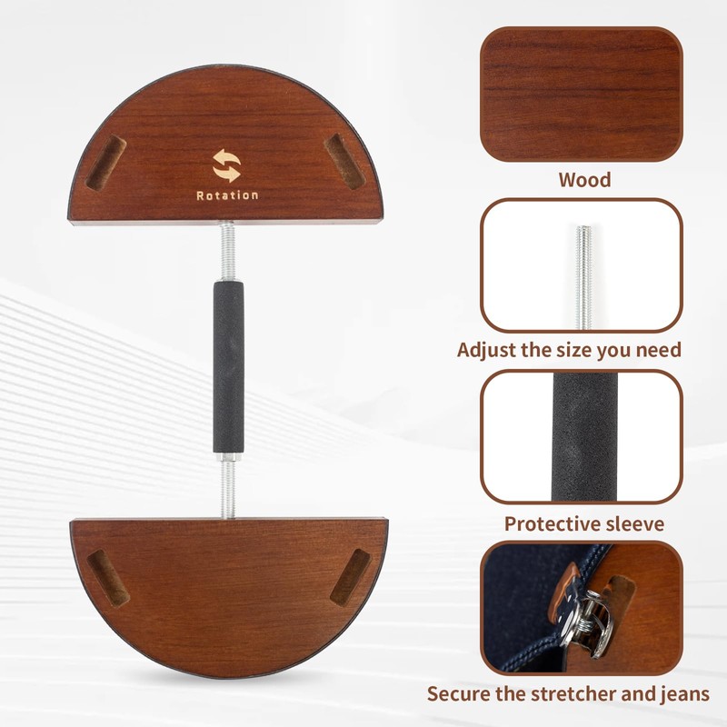 WodGod Adjustable Waistband Stretcher,Can Stretche Jeans or Pants,Wooden,Stretched Range from