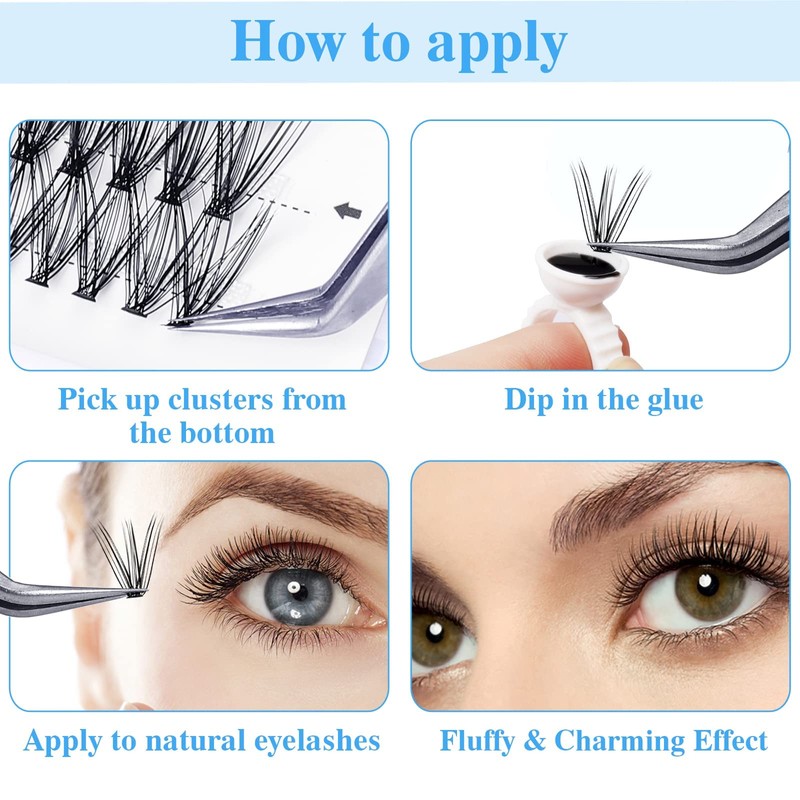 Eyelashes, Single DIY Cluster Eyelashes, 10D, 20D, 30D, 40D, 0.07