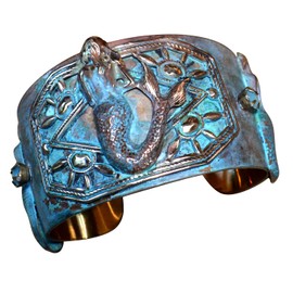Elaine Coyne Wearable Art Patina Mermaid Cuff Bracelet