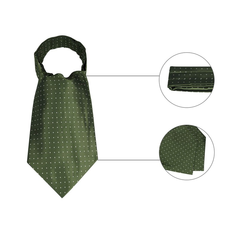 Allegra K Polka Dot Pattern Ascot Tie, Scarf, Cravat Tie,
