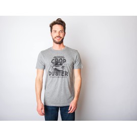 Crazy Dog Mens T Shirt Professional Crop Duster Funny Fart Joke Tee Corny Joke Gag Gift for Dad Cropduster Farting Tee Dark Heather Grey M