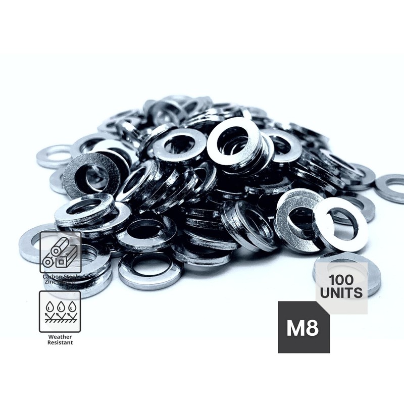 DOJA Barcelona Washer, M8, galvanised steel, pack of 100, washer