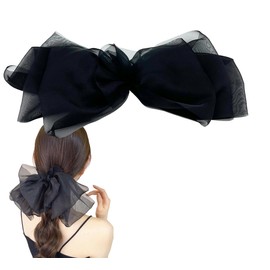scicent Hair Bows Clips Barrettes Black Large Bow Clips Girls Hair Grip Vintage Big Ponytail Holder Hairpin Hair Styling Accessories for Girls Women, 4706