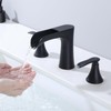 JAKARDA Waterfall Bathroom Faucet Black, Two Handle 8inch Bathroom Faucet,