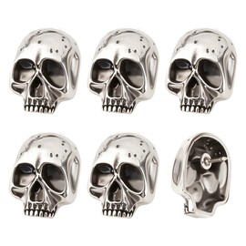PH PandaHall 6pcs Gothic Skull Brooch, Skeleton Head Breast Pin Skulls Pins Antique Silver Punk Style Skulls Badge Pins Skull Lapel Pin for Cloths Bags Hats Costume Accessories