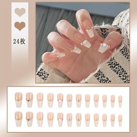 XUZOO Nail Tip, 3D False Nail, Short and Long Nail Tip, Cute, Fashionable, Popular, Simple, Bridal Nail Tip, Wedding, Fauxiliary, Butterfly, 3D Nail Tip, Hand Nail Tip, Nail Sticker, Nail Tool, Double