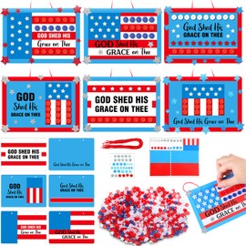 Affrolling 24 Set Patriot Day Craft for Kids Veterans Day Religious Christian Bible Crafts Faith Messaging Buttons Ornaments Church Patriotic DIY Kit Arts Decoration for Home VBS Classroom Activities