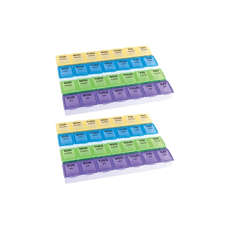 EZY DOSE Weekly 4 Time a Day Medtime Pill Planner,