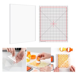 OTCRAFT 3Pcs/Set 4.75x6inch Multi-Use Non-Slip Sticky Mats Fit in Stamp Positioning Tool Set,Photopolymer Grip Mat with Printed Guides in Placeholding Stencil in Place Crafts Scrapbooking Fixed Mat.