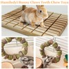 Hamiledyi Rabbit Wood Scratching Board Bunny Claws Teeth Chew Toys