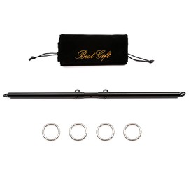 Black Adjustable 3 in 1 Spreader Bar Set Adjustable Straps Sports Aid Training Fitness Kit Workout Bar,Home Yoga Gym Kit with Fur Flocking Storage Bag