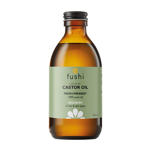 Fushi Organic Castor Oil 250ml 100% Pure Cold & Fresh-Pressed For Dry Skin & Hair Growth, Eyelashes & Eyebrows Hexane Free Natural Food-grade Sustainably Sourced