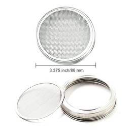 2 Set Sprouting Lids Stainless Steel Screen Sprout Lids with Sprouting Stand for Wide Mouth Mason Jar Sprouting Kit