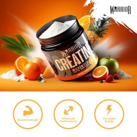 Warrior Creatine Monohydrate Powder 300g – Micronised – Proven to Improve Physical Performance and Recovery, 5g Servings (Tropical)