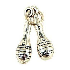 Maracas Charm - Silver