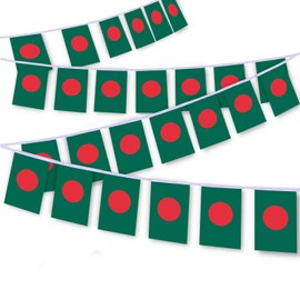 30 PCS Bangladesh Flag String,32 FT Bangladeshi Bunting,Decoration Banner for Outdoor Indoor Patio Yard Decor