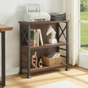 HOMBAZAAR 4-Tier Small Bookshelf, 35.4 Inch Short Book Shelf with