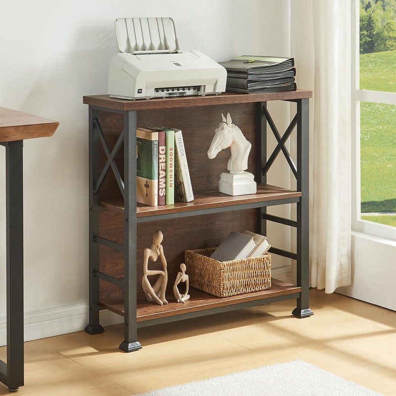 HOMBAZAAR 4-Tier Small Bookshelf, 35.4 Inch Short Book Shelf with