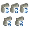 1/4" OD Union Elbow, DUAL O-RING, 5-Pack, Quick Connect, Push