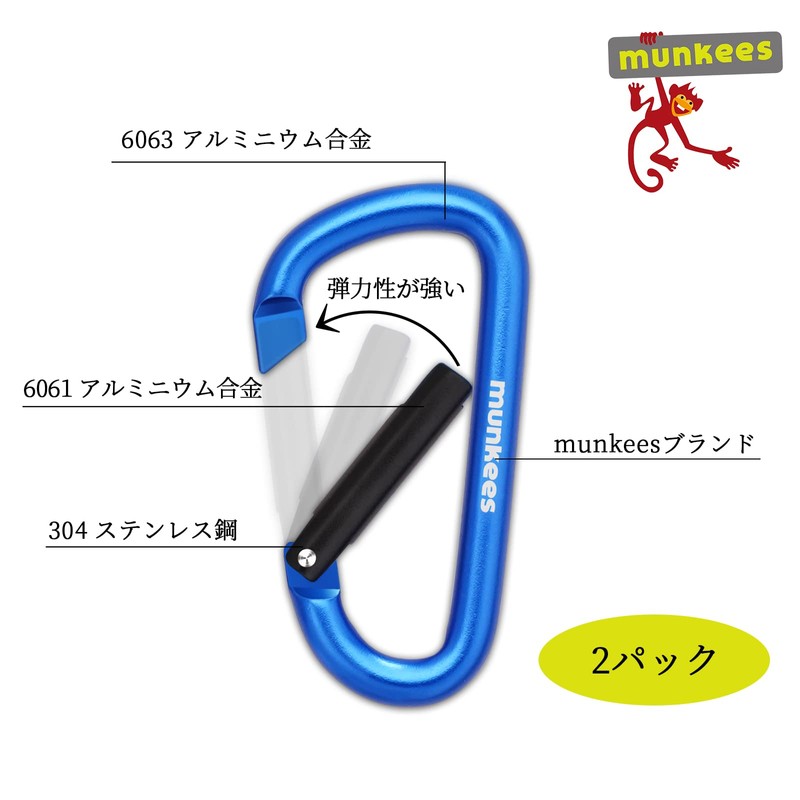 munkees Popular Carabiner Backpack Buckle Keychain Kettle Hanging Buckle Outdoor