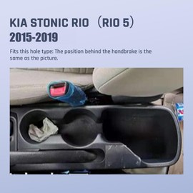 YJYWZH Car Armrest Box for KIA Rio 5 2015-2019 Auto Accessories Center Console Leather Arm Rest Double-Layer Storage Space with Cup Holder (Black Thread)