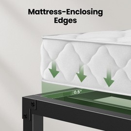 Totnz King Size Bed Frame, 14 Inch Metal Platform Bed with Enhanced Support Structure & Enclosing Edges, Metal Bed with Large Storage Space, 1400 lbs Max Weight, No Box Spring Needed, MSBFK01