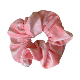 Pack of 1 Velvet Hair Bobbles for Women, Retro Elastic Ponytail Hair Scrunchie, Soft Hair Bands, Hair Rings with Elastic Band, Scrunchies, Hair Accessories for Women and Girls, Pink