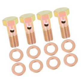 A ABSOPRO 4 Sets M8x1.0mm Metric Thread Banjo Bolts Brake Fitting Adapter with M8 Washers Item Replacement