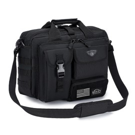 BAGZY Tactical Laptop Bag for Men Multifunctional Tactical Briefcase, Men's Military Messenger Bag 14 Inch Black