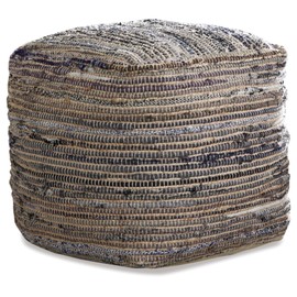 Signature Design by Ashley Signature Design by Ashley Absalom Hemp Pouf, 16 x 16 Inches, Multicolored