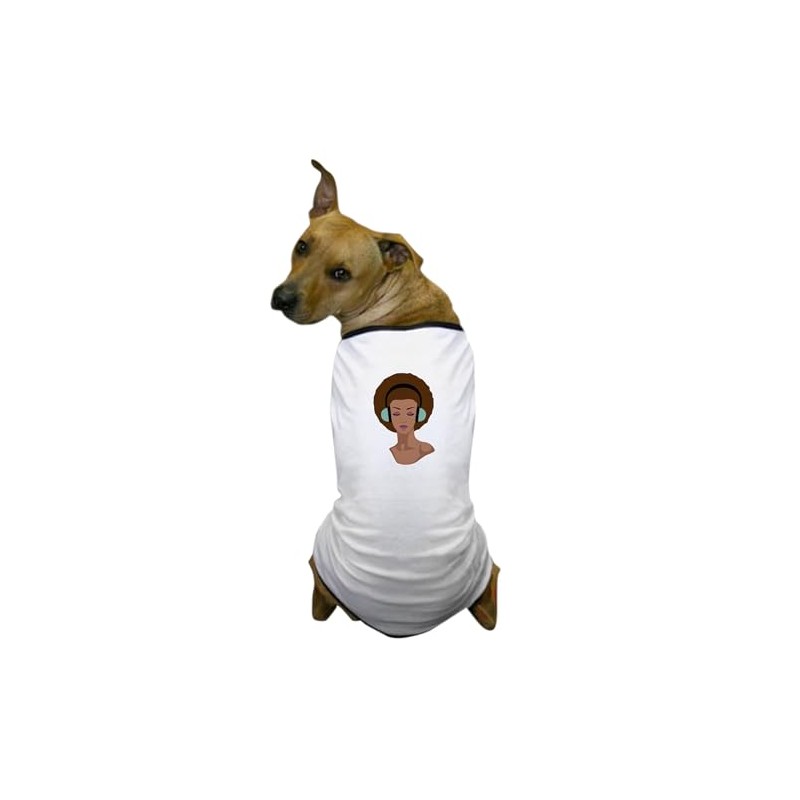 CafePress Woman in Headphones Dog T Shirt Dog T-Shirt, Pet