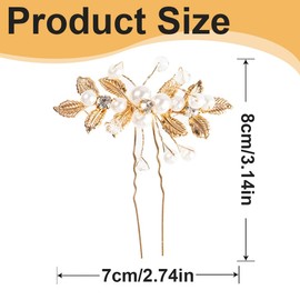 AOEVUIR 2 x Hair Accessories Wedding Pearl Flower Bridal Hair Comb Rhinestone Bridal Hair Pins for Communion Girls Bride Bridesmaid