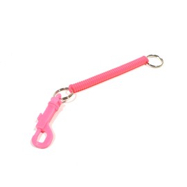Spiral Keyring in Various Colours (Neon Pink), neon pink, Keyring