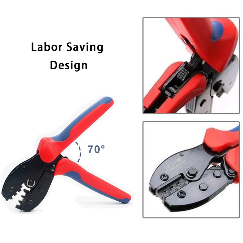 QeeHeng Solar Crimping Pliers, Set for 2.5/4/6 mm² Solar Panel