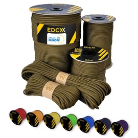 EdcX Paracord 4mm, 35+ Solid Colors (10m, 15m, 30m, 50m, 100m, 300m) | Ideal for Crafting, DIY, Camping, Survival, Outdoor | 100% Nylon Rope 4mm | Tactical Cord 550 Type III (Bronze, 15 m)
