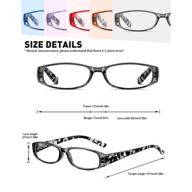 SOCTICK Reading Glasses Blue Light Blocking, 5-Pack Reading Glasses for Women with Comfort Spring Hinges, Anti UV/Glare Readers 2.50