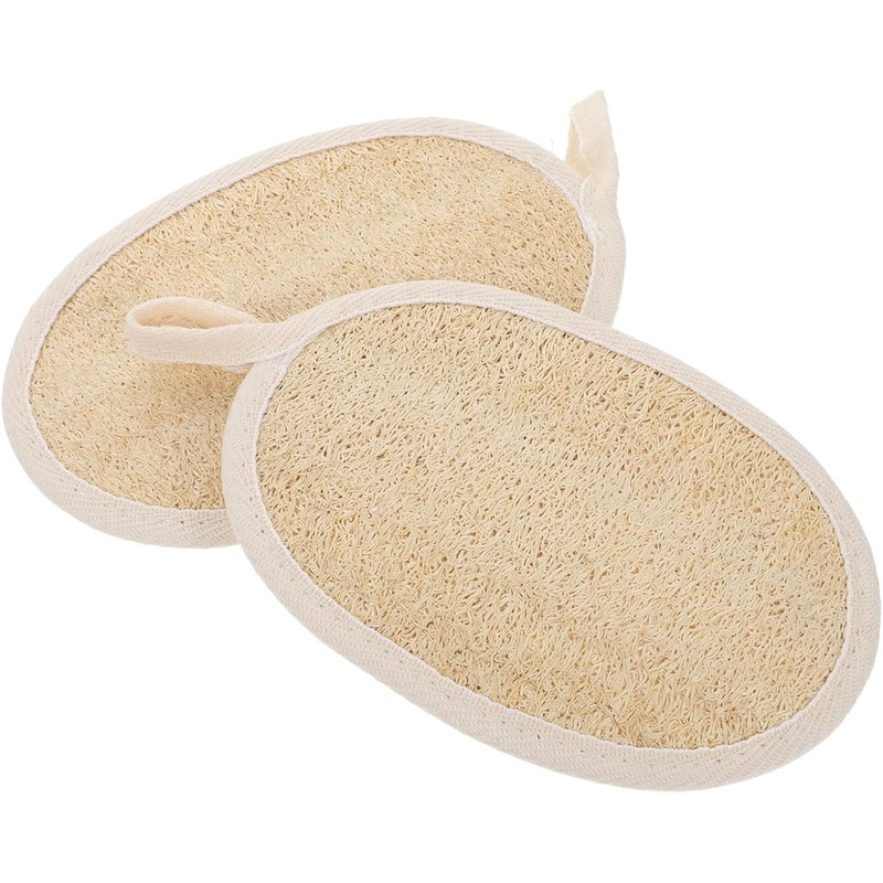 2 esponjas exfoliantes de baño de luffa natural, esponja luffa