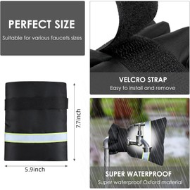 Faucet Cover for Winter Freeze Protection,Spigot Cover with Reflective Strips,Outside Faucet Cover for Cold Weather,Velcro Thickened Anti-Freeze Outdoor Faucet Socks,Reusable Hose Bib Covers (2PCS)
